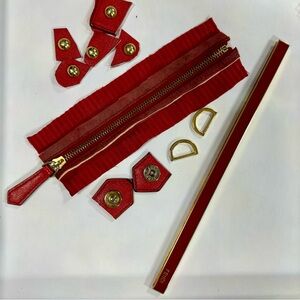 Authentic Fendi Handbag Replacement Parts, Red and Gold